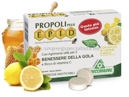 Specchiasol® Cukormentes Propolisz szopogatós tabletta mézes-citromos íz - EPID® szabadalom, 600 mg-os kivonat.